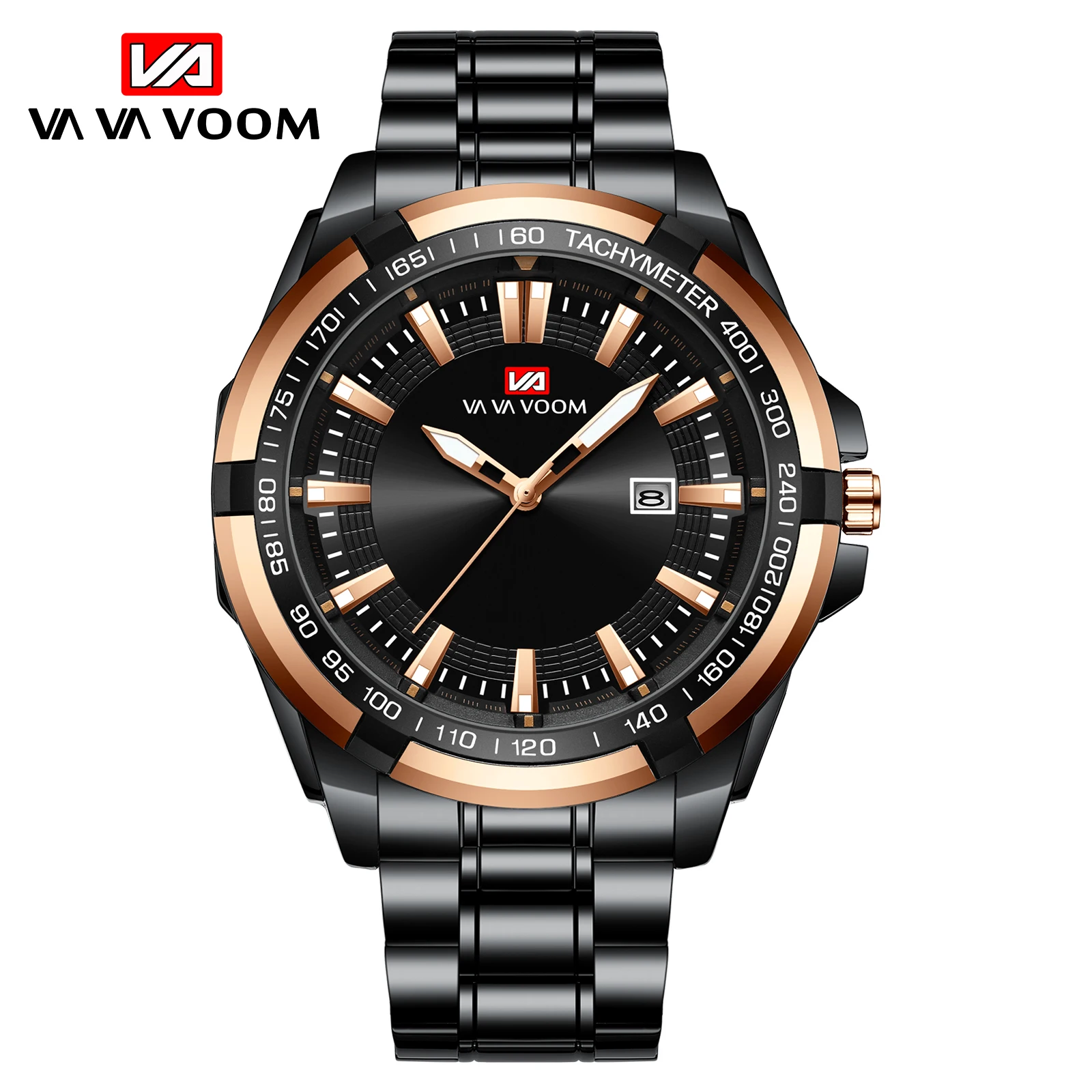 VAVA VOOM Business Sports Military Quartz Watch  Stainless Steel Creative Dial Men Watches Water proof Calendar Man Luxury Clock 