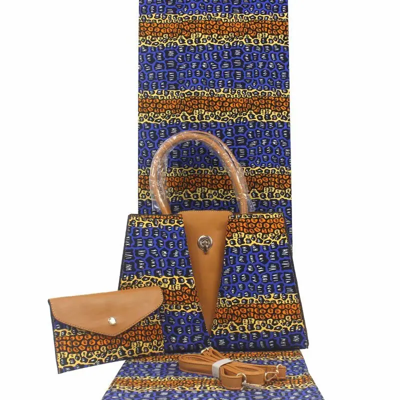 Duurde Fashion Afrikaanse Wax Zak Sets 3 Stuks/set Ankara Wax Handtas Bijpassende 6 Yards Afrikaanse Real Soft Wax Stof Duurde Fashion Afrikaanse Wax Zak Sets 3 Stuks/set Ankara Wax Handtas Bijpassende 6 Yards Afrikaanse Real Soft Wax Stof