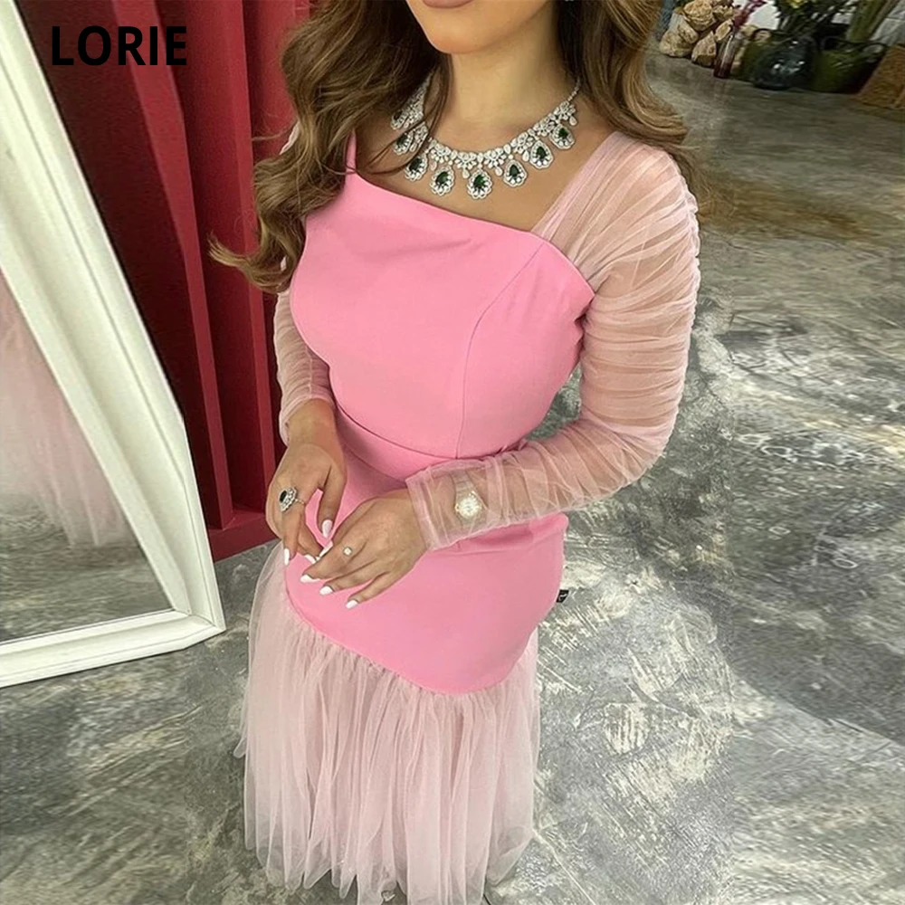 

LORIE Square Collar Mermaid Evening Dresses 2021 With Sash Tulle Pleat Long Sleeves Robe De Soirée De Mariage Party Gowns