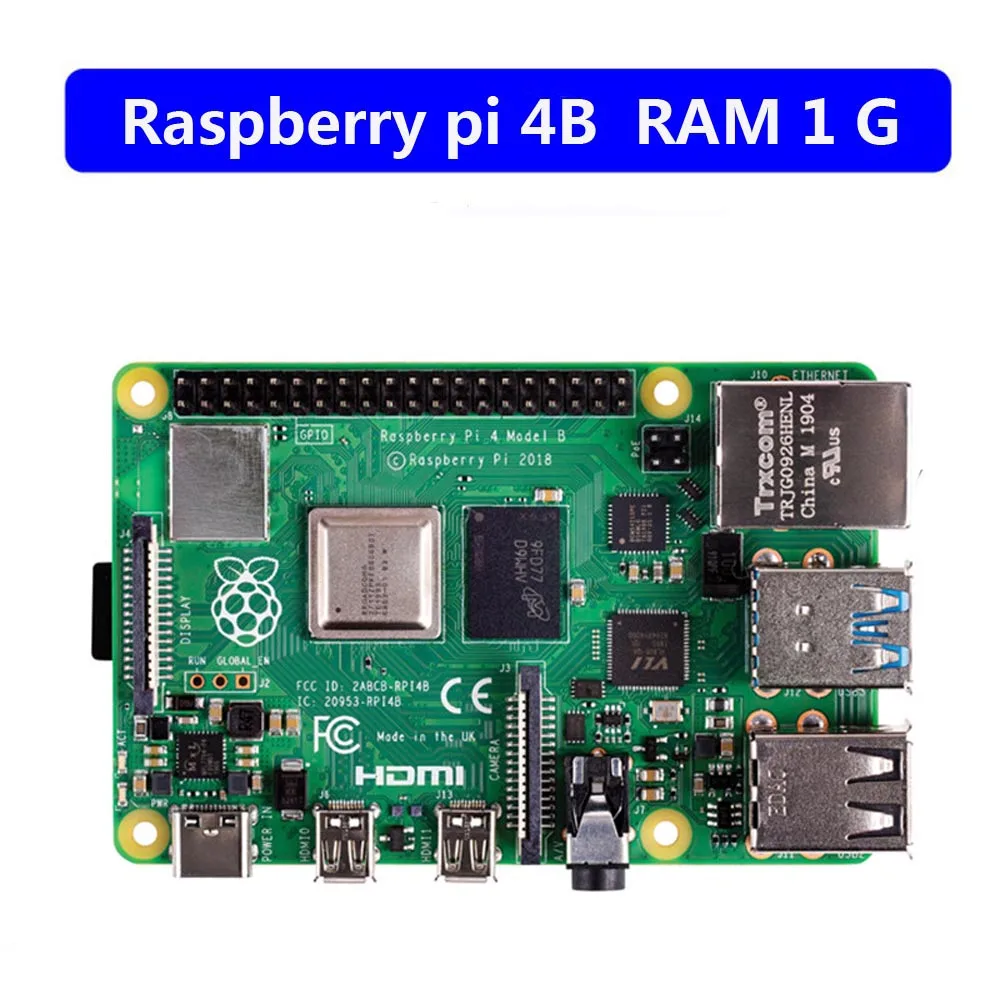 Последние Raspberry Pi 4 Model B с 1/2/4GB Оперативная память BCM2711 Quad core Cortex-A72 ARM v8 1,5 ГГц Поддержка 2,4/5,0 ГГц WI-FI Bluetooth 5,0 - Цвет: RAM 1G