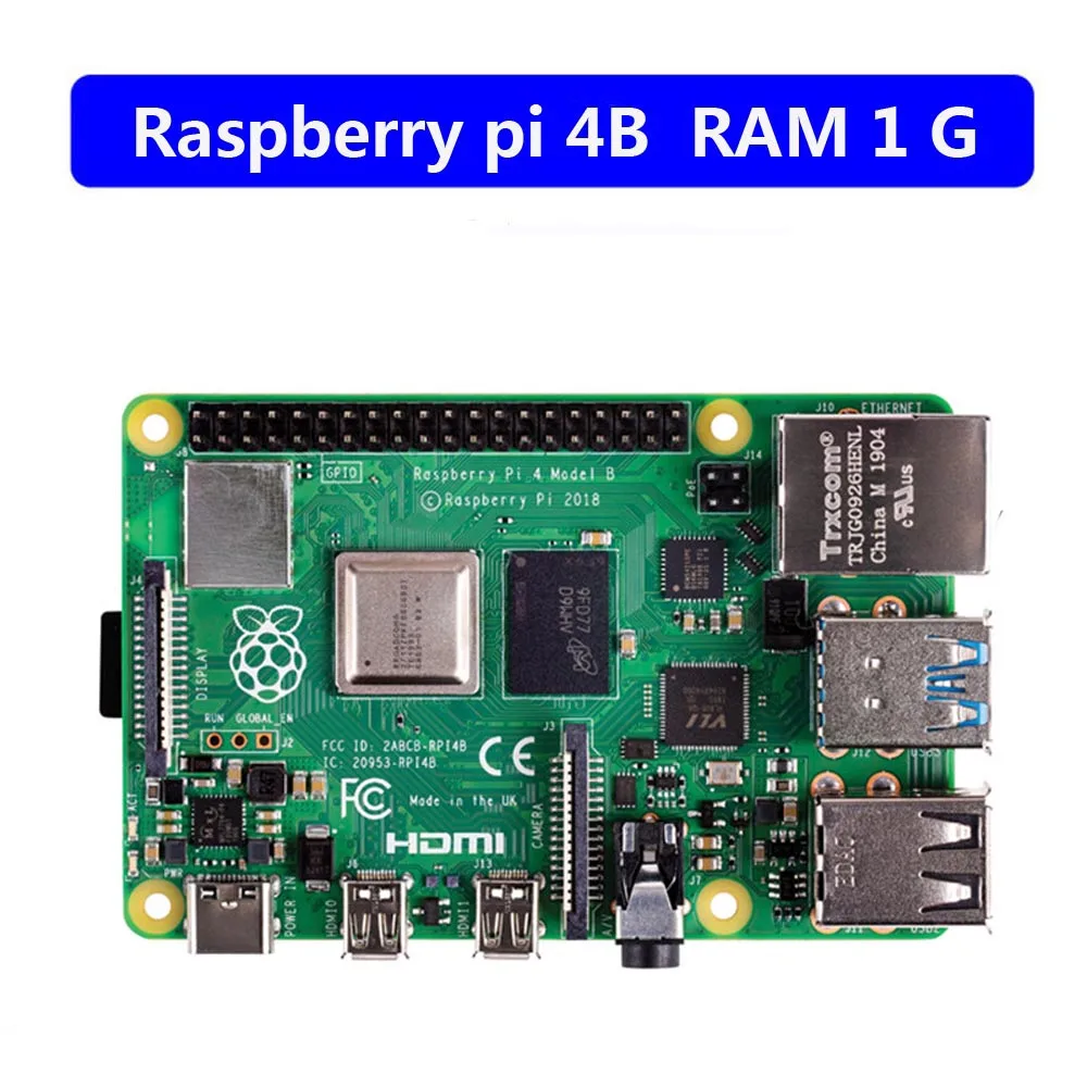 RAM 1G Последние Raspberry Pi 4 Model B с 1/2/4GB Оперативная память BCM2711 Quad core Cortex-A72 ARM v8 1,5 ГГц Поддержка 2,4/5,0 ГГц WI-FI Bluetooth 5,0 - Цвет: RAM 1G