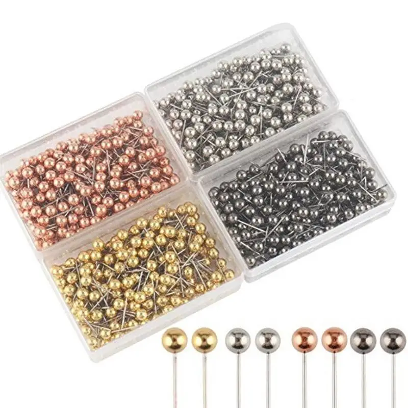 800pcs 4 Colors Round Flag Push Pins For Map School Home Office Binding