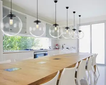 

Nordic Clear Glass Pendant Lights Globe Chrome Glass Ball Pendant Lamp Dining Room Kitchen Hanging Lamp Home decor light fixture