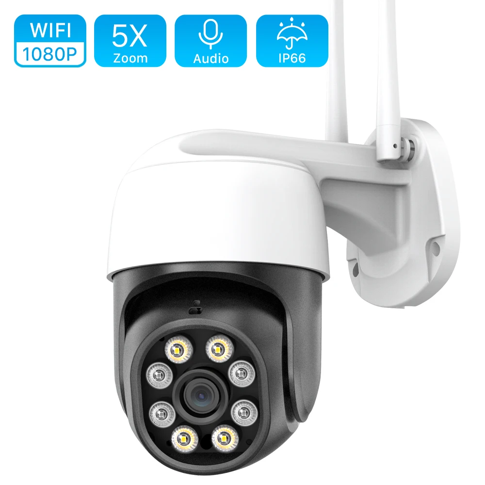 Уличная камера видеонаблюдения 1080P 5-кратный зум PTZ Wi-Fi 5 Мп 3 двусторонняя