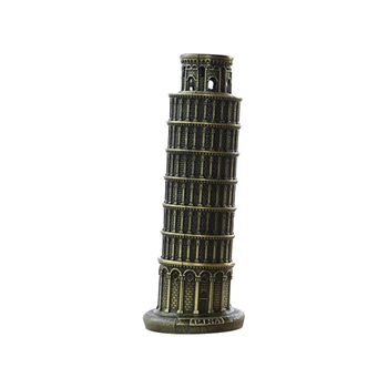 

Creative Household Decoration Figurine Retro Leaning Tower of Pisa Model Metal Crafts Office Ornaments Gifts Auspicious Tower