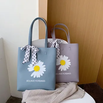 

2020 new fashion women's shoulder bag large capacity small daisy bucket bag fashion casual bow handbag