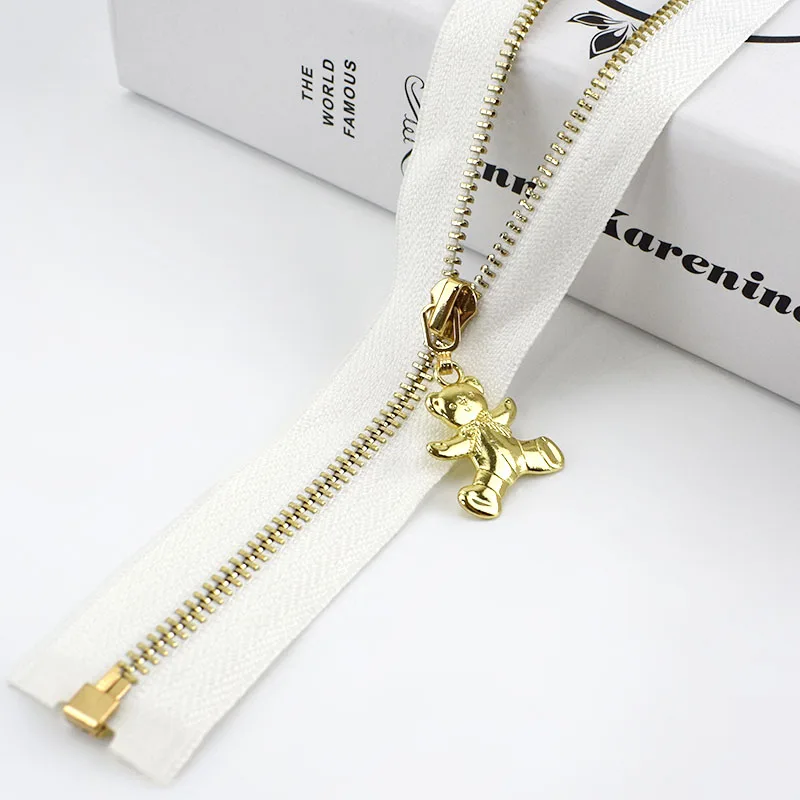 Meetee 2 шт 40-70 см 3# Металлические молнии Open-End Авто замок золотая молния DIY сумки кошелек Декор одежды молния Швейные аксессуары ZA049 - Цвет: Белый