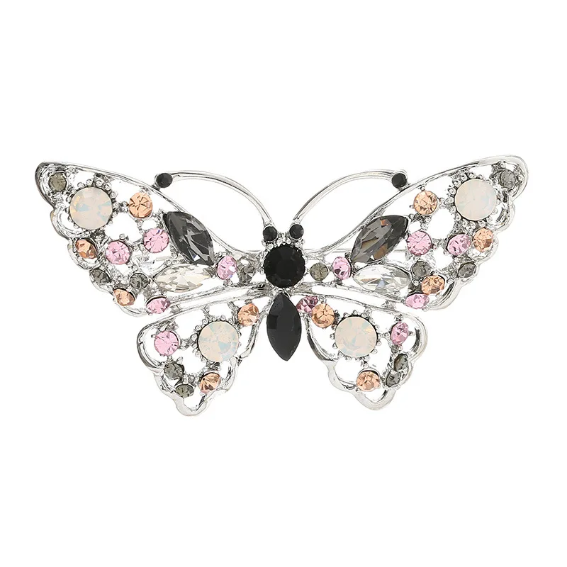 

2019 New Fashion Hollow Butterfly Insect Brooches Crystal Rhinestone Pins for Women Silk Scarf Buckle Coat Lapel Pin Accessories