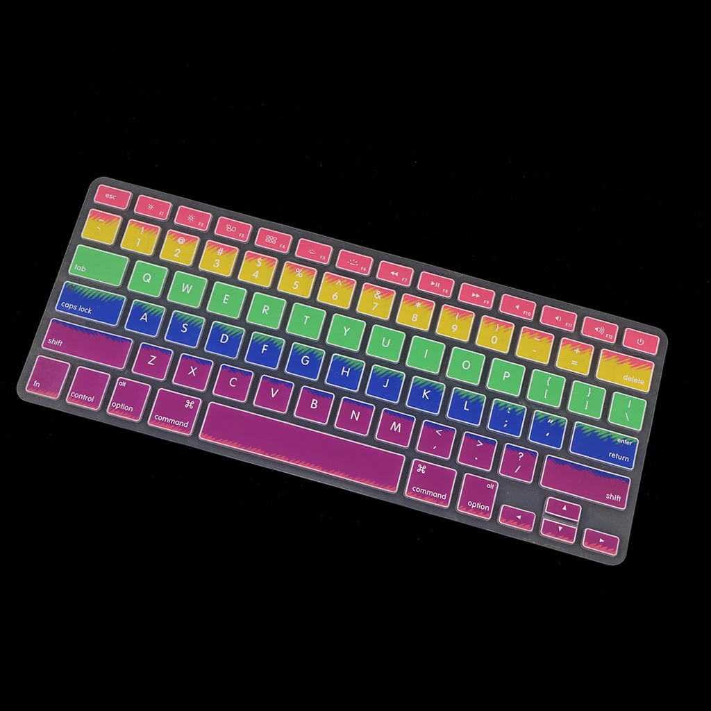 Dustproof Waterproof Silicone Rainbow Keyboard Cover Skin Protector for Macbook Pro 13/15/17'' US Version