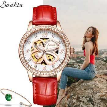 

sunkta automatic women watch relogios feminino busos para mujer reloj montre femme watch ladies watch orologio automatico+Box