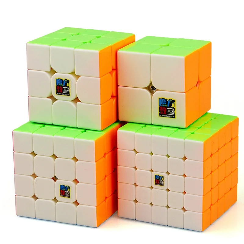 

Mofangge 4 Pcs/Set QiYi Magic Cube Set Gift Set 2x2/3x3x3/4x4x4/5x5x5 Megaminx Professional Cubes Funny kid toys