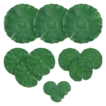 

12 Pcs Artificial Lotus Leaves Floating Foam Ornament Lily Pads Foliage Pond Decor Water Lily Leaves for Patio Koi