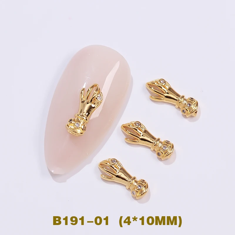B191-01 5 шт./лот 3D Розовая цепочка, металлический циркон, украшения для ногтей, украшения для ногтей, высокое качество, циркон, кристалл, маникюр, циркон, алмазные подвески - Цвет: B191-01