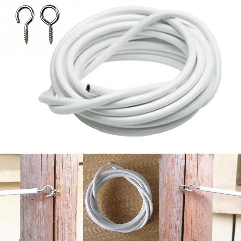 

Net Curtain Wire White Window Cord Cable 2-4 meters Curtain String White Curtain Wire Hanging with Self-adhesive Hook and Eyes