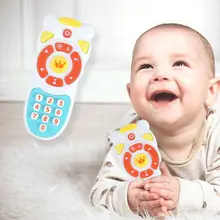 Дети музыкальный мобильный телефон ТВ пульт дистанционного управления игрушка с светильник и звук Электрический раннее образование обучающие игрушки