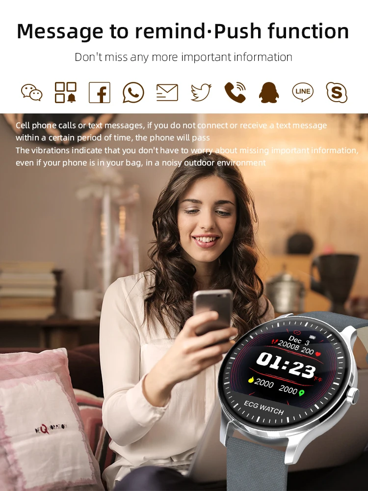 S10 Weather Display Camera Music Control ECG+PPG Heart Rate Blood Pressure Oxygen Monitor bluetooth Sport Smart Watch