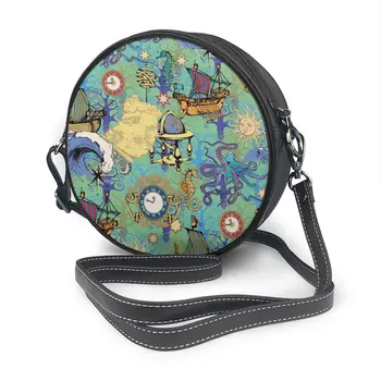 

Octopus And Sea Voyages Illustration Round Crossbody Cell Phone Shoulder Bag Messenger Bags Fashion Daily Use For Women Wallet
