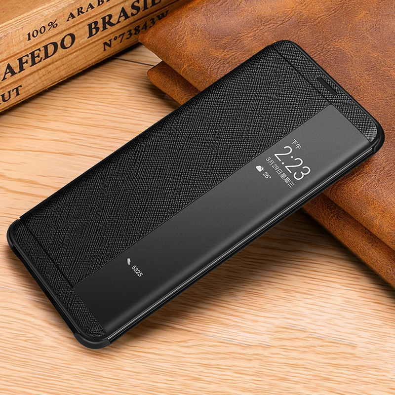 Smart View Flip Case For Huawei Mate 30 RS Mate 20 RS Mate RS Porsche Design Original Luxury Genuine Leather Official Phone Cove cute phone cases huawei Cases For Huawei