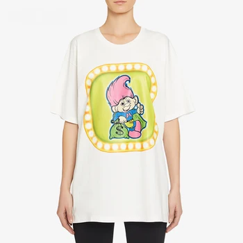 

2020 Summer Cotton Women T shirt Good Luck Trolls White Black Tshirt Female Tee Tops Plus Size