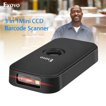 

Eyoyo EY-009C Barcode Scanner CCD 2.4G Pocket BT Wired 3-in-1 Connection Modes Decoding Capability Mini Barcode Scanner Wireless