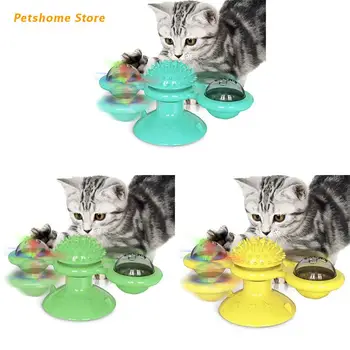 

Cat Toys, Interactive Cat Toy with Suction Cup Portable Windmill