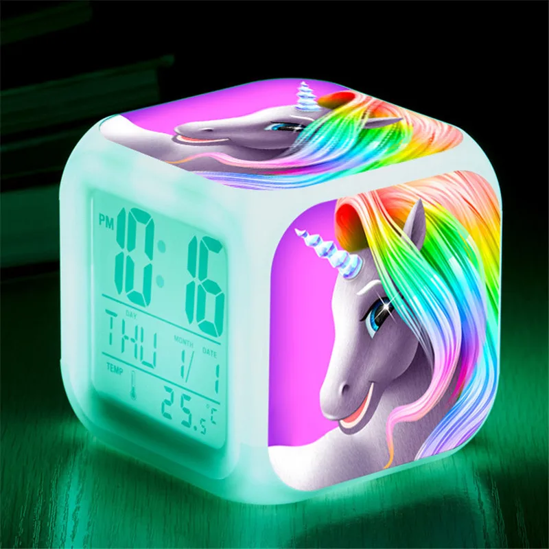 Игрушки My little Pony &quotЛошадка Радуга Единорог светодиодные часы с будильником