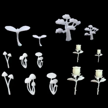 Silicone mini cogumelo árvore modelo resina molde rosa veados landspace recheios artesanato b36d