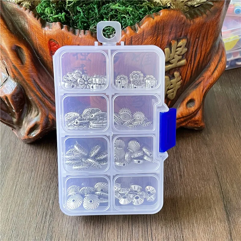 JunKang 80pcs 8-11mm Boxed Metal Alloy Gasket Spacer Connector DIY Bracelet Necklace Jewelry Crafts Jewelry Accessories