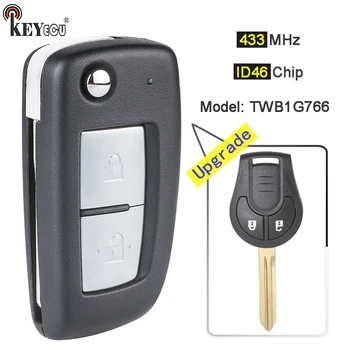 Keyforkess 433MHz PCF7961A / ID46 Chip modello: TWB1G766 aggiornato Flip Remote Key Fob per Nissan Micra Note 2014 2015 2016 2017