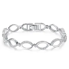 VOHE простой Овальный полый дизайн женский модный браслет серебро с высококачественными ювелирными изделиями для дам