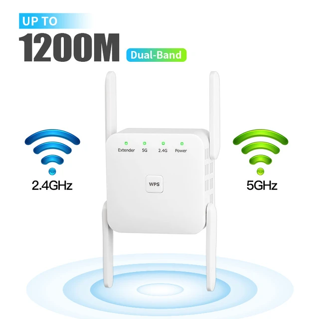 5 Ghz WiFi Repeater Wireless Wifi Extender 1200Mbps Wi-Fi Amplifier 802.11N  Long Range Wi fi Signal Booster 2.4G Wifi Repiter 
