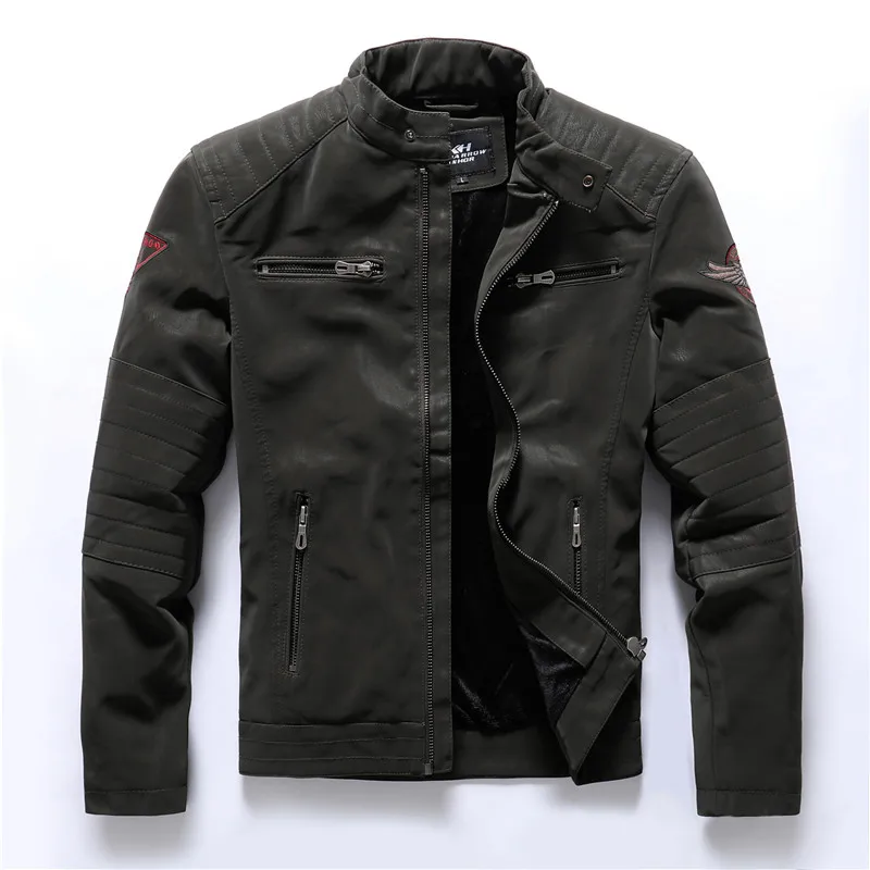 Зимняя мужская куртка-бомбер, Повседневная Военная Мужская верхняя одежда, флисовая Толстая теплая ветровка, мужская куртка из искусственной кожи, бейсбольная куртка