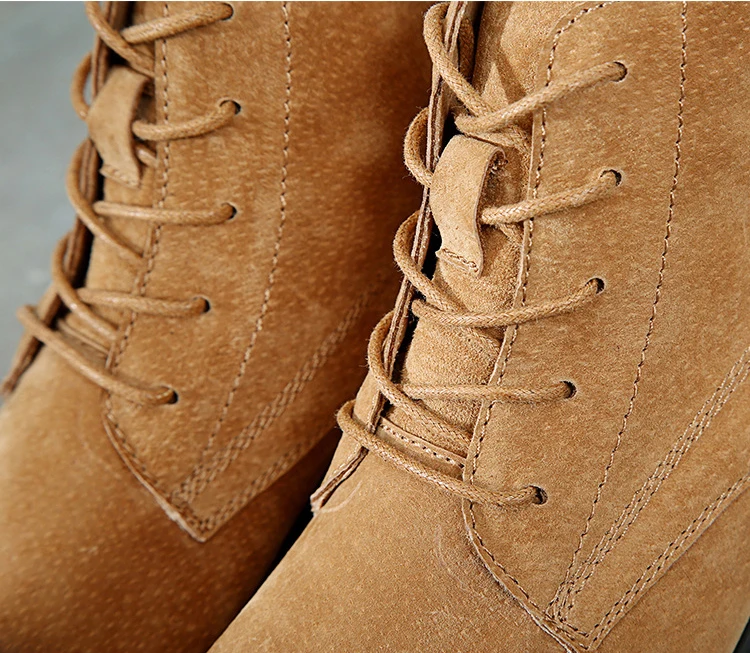 Botas mujer/новая обувь женские Ботинки martin на платформе модные брендовые женские ботильоны из натуральной кожи с перекрестной шнуровкой bota feminina