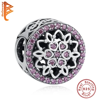 

Wholesale 5PCS 925 Sterling Silver Purple Flower Charm Fits Original Charms Bracelet Silver 925 Bead Pendant DIY JewelrY