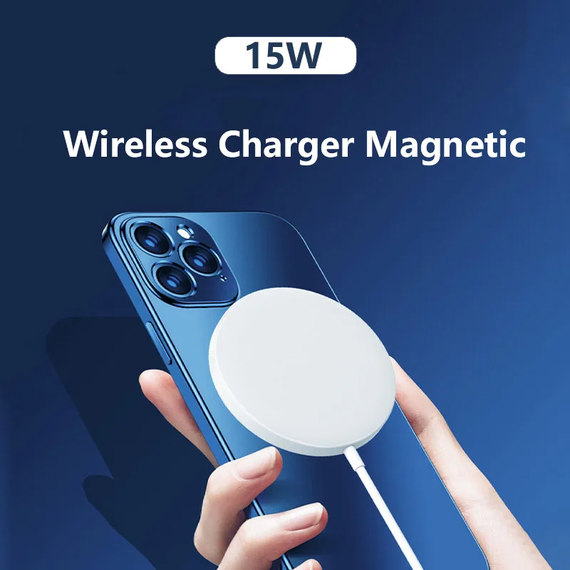 15W Qi Magnetic Wireless Charger For iPhone 12 11 Pro Max Mini XS 8 Magsafe PD Fast Charging Pad Phone For Samsung Xiaomi Huawei