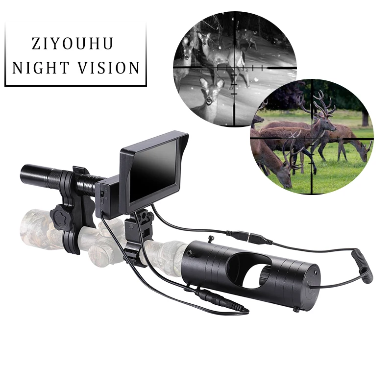 Infrared Night Vision DIY Assembly Display Screen IR Flashlight Camera lens Sight Scope Hunting Tactical Day & Night Switching