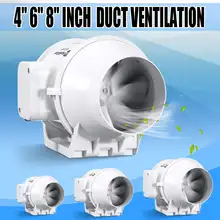 Au 4 Inci 6 Inci 8 ''Ventilasi Inline Tabung Ventilasi Duct Fan Blower Udara Kecepatan Ganda Controller Pipa Knalpot fan 220V Booster Turbo Fan(China)