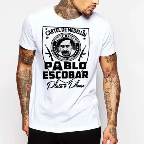 Пабло футболка Escobar Medellin Cartel Гангстер sicio Mafia Hitman Plata Plomo крутая Повседневная Pride