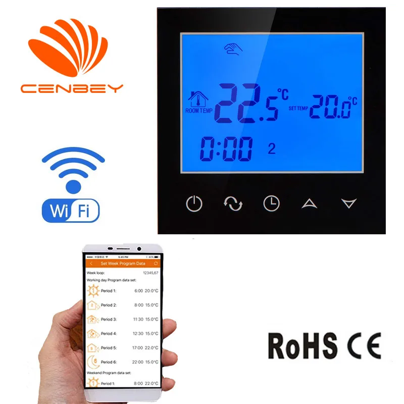 

Wifi thermostat boiler underfloor heating thermostats smart heating controller programmable digital room thermostat temperature