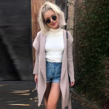 

Fashion Hooded Trench Coat For Women Casual Wild Loose Trench Coat For Women Cardigan With Sashes Loose Windbreaker 2020