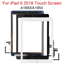 Digitalizador de vidro para ipad, tela touch screen lcd para ipad de 2018 geração 6 e 6 tela lcd, painel a1893 a1954, 1 peça