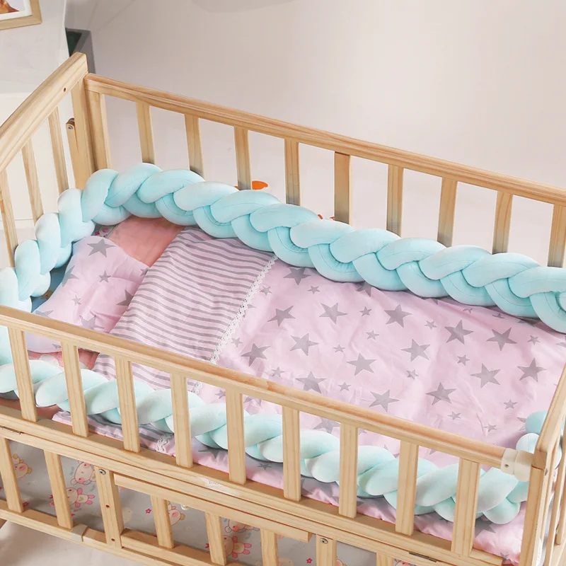 1M 2M 3M 4M Parachoques Cuna Bebe Handmade Knotted Braid Weaving Plush Baby  Crib Protector Infant Knot Pillow Room Decor - AliExpress