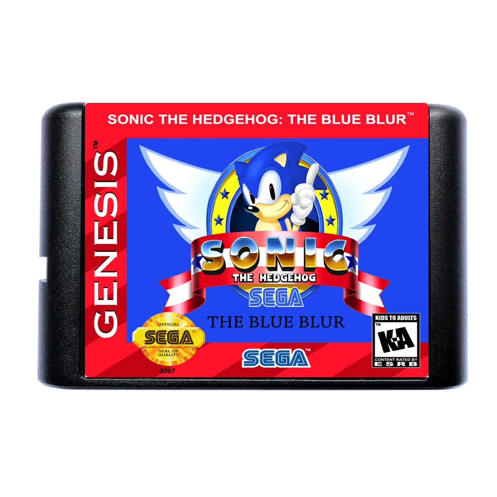 Игровая карта Sonic Blue Blur 16 Bit MD для Sega Mega Drive Genesis | Электроника