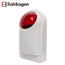 Беспроводная наружная Водонепроницаемая звуковая стробоскопическая вспышка сирена 315 МГц/433 МГц с 120дБ звуковым сигналом и красной вспышкой