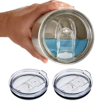 

2pcs Clear Plastic Spill Proof Splash Resistant Replacement Tumbler Lids Covers for Yeti 30oz Cups