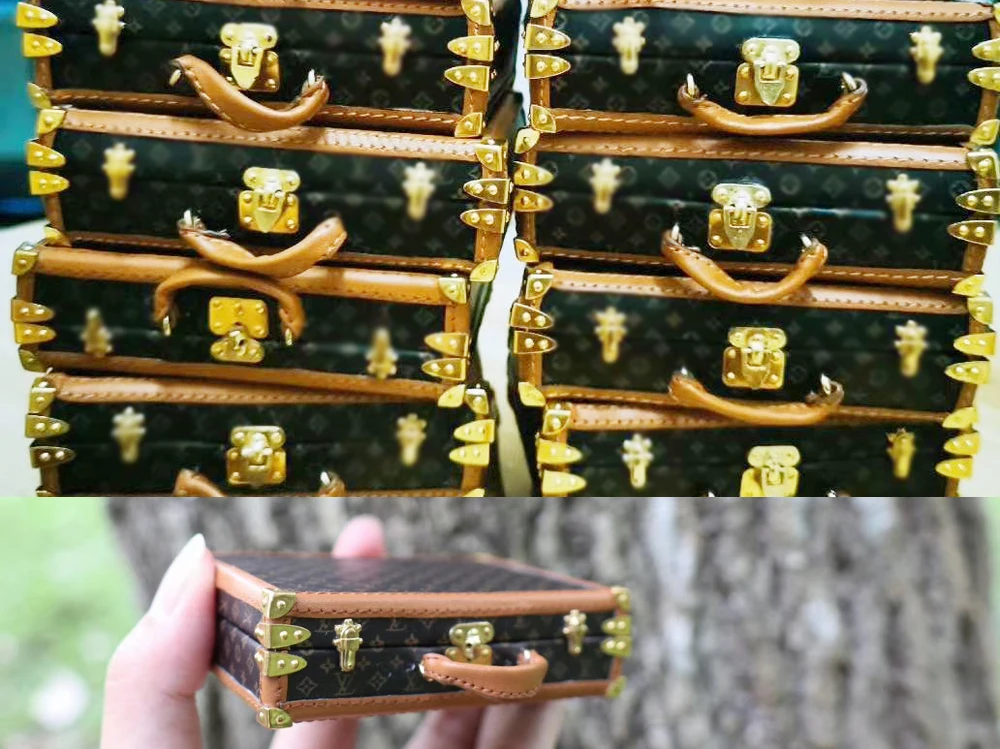 Mini Metal Crafts DIY Manual BJD Doll Bags Parts Doll Suitcase Box Case Corner Protector Luggage Trunk Lock Box Accessories 4Pcs