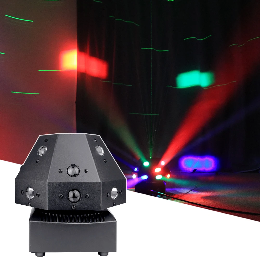 

Бесплатная доставка, RGBW 4 в 1, 4x3 Вт, освещение, 30 мВт, Зеленая лазерная фотовспышка, движущаяся головка, освещение для диджея, диско, неограниченное вращение, стробоскопическая вспышка