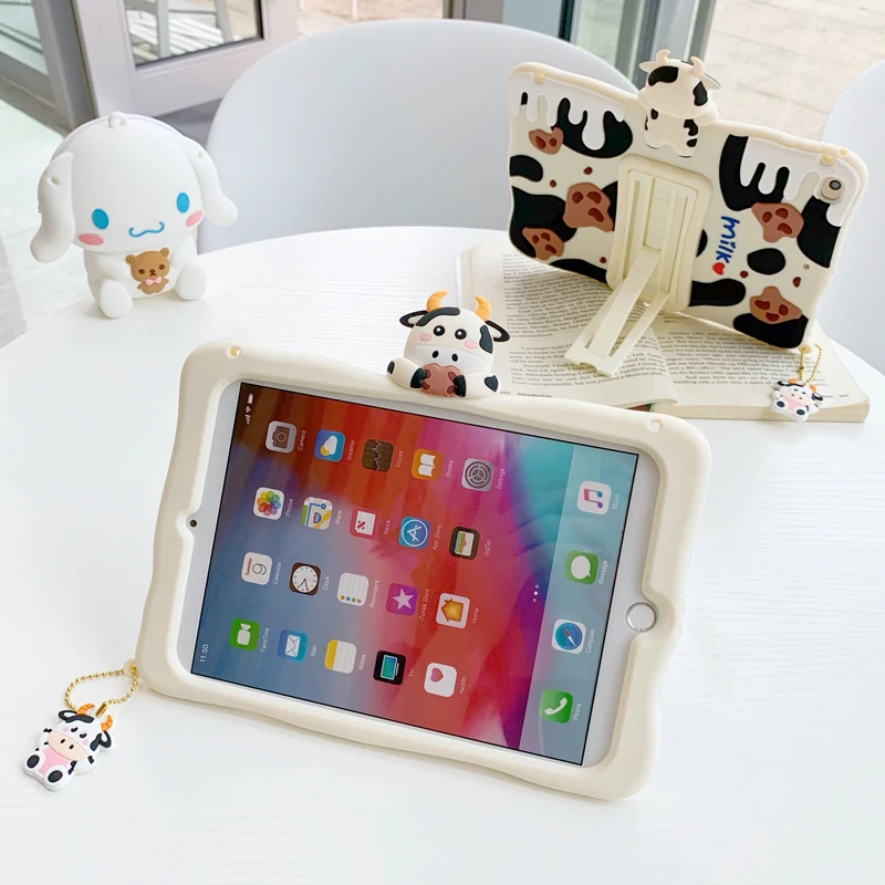 

Milch Cow Silicone Soft Adjustable Bracket Tablet Protective Case For iPad Mini 123456 iPad Pro 9.7" 10.5" iPad Air 123 2018