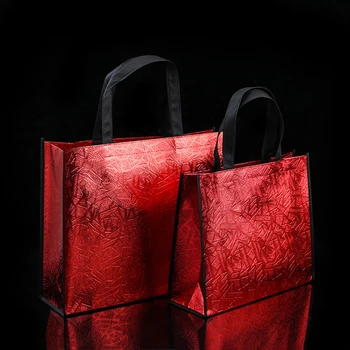 

New Laser Shopping Bag Foldable Reusable Eco Tote Large Grocery Bags Waterproof Fabric Non-woven Women Men Shopping Bag