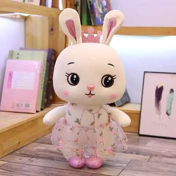 

1pcs Little Rabbit plush toy super soft doll lace rabbit doll dressed Rabbit Doll Girl's birthday present